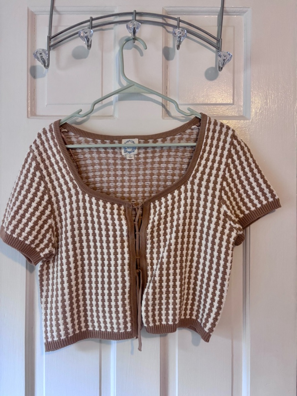 Blue Rain Brown and White Knit Top